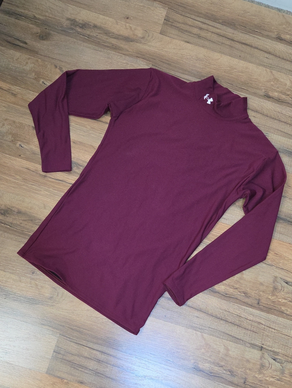 Under Armour Men's Maroon Long-Sleevec Nylon Compression Performance Top